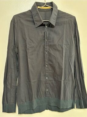 Classic Black Men’s Long-Sleeve Dress Shirt